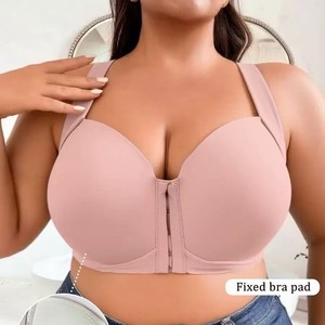 Reggiseno sportivo <span class=keywords><strong>push</strong></span>-<span class=keywords><strong>up</strong></span> traspirante a copertura profonda per <span class=keywords><strong>taglie</strong></span> forti, con elasticità che nasconde il grasso della schiena, lingerie sexy, reggiseno a chiusura frontale tinta unita - Product Image 4