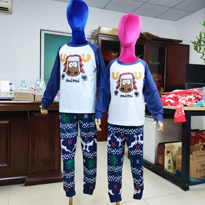 2025 New Design Long-Sleeve <strong>Christmas</strong> Pajamas <strong>Couples</strong> Casual Knitted Xmas Cartoon Outfit Elastic Waist Closure Wholesale - Product Image 3