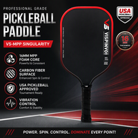 Raquette de pickleball Influence VS-MPP Singularity, qualité professionnelle, noyau en mousse haute densité, 19 mm, rectangulaire, 230 g, durable