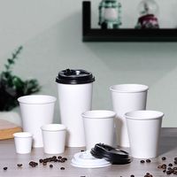 Gobelet en papier jetable de haute qualité de 8oz à emporter à usage unique gobelet en papier à café imprimé de logo gobelet en papier à mur unique vente en gros
