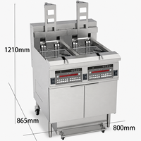 Friteuse commerciale ouverte de poulet à levage automatique électrique et gaz SS 304 avec dispositif de filtre à huile automatique pour restaurant de restauration rapide