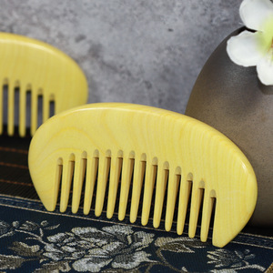 Boxwood <b>Head</b> Massage Comb 15-20Cm Scalp <b>Massager</b> For Men Women Crescent Shape Wooden Comb - Product Image 1