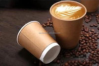 Gobelets en papier à double paroi jetables personnalisés avec logo, 8oz, 10oz, 12oz, 16oz, vente en gros, avec couvercles pour boissons chaudes