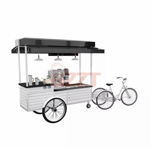 Chariot de nourriture de Cupcake de boisson de pop-corn américain, chariot de nourriture de voiture de côté personnalisé Antique de nourriture chaude avec le réfrigérateur de friteuse - Product Image 5