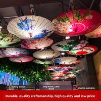 Parapluie décoratif de plafond en satin de soie à 22 baleines en bambou, style antique fait main pour femmes, danse Hanfu chinoise, direct usine