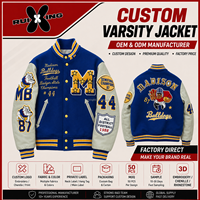 Chaqueta Universitaria Personalizada de Alta Calidad, Chaqueta Universitaria de Invierno con Mangas de Cuero de Alta Calidad, Chaqueta Universitaria de Béisbol con Letras Bordadas para Hombre