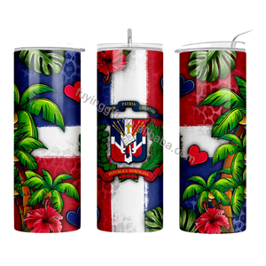 Vaso Térmico Delgado de 20oz con Tapa y Popote, Personalizable, de Acero Inoxidable con Aislamiento al Vacío, para Viajes a Puerto Rico, Honduras, Venezuela - Product Image 4