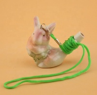 Sifflet d'eau en céramique écologique personnalisé, motif Lapin du Zodiaque, jouet de bain musical pour oiseaux, souvenir de zone touristique en porcelaine