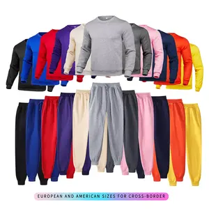 Factory wholesale Cheap blank men hoodie set USA size polyester sublimation Men Tracksuits Sweat Suit
