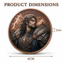 Pièce de collection de guerrier viking en cuivre fin .999 de 1 oz, avec portrait de rune nordique personnalisé, médaille commémorative, vente en gros