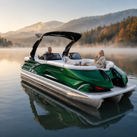Yacht sportif en aluminium haut de gamme 12 places, bateau ponton de luxe avec système audio, salon avant, échelle de bain et écran LCD pour fêtes aquatiques