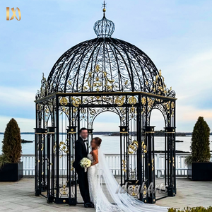 ศาลาเหล็กดัดทรงแปดเหลี่ยมสไตล์วิคตอเรียนประดับตกแต่งอย่างงดงามพร้อมกระจกสำหรับสวนกลางแจ้ง - Product Image 6