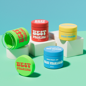 Barattoli in Vetro Ermetici Anti-Odore a Prova di Bambino <span class=keywords><strong>con</strong></span> Tappo, Personalizzabili per Stampa Etichette, per <span class=keywords><strong>Fiori</strong></span> Secchi da 3.5g, 7g, 1oz, 2oz, 4oz - Product Image 2