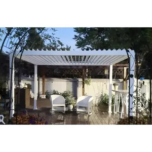 Vente en gros Pergola à persiennes à ouverture anti-pluie anti-uv Pergola à persienne Bioclimatique Toit à persiennes automatique Gazebos à persiennes en aluminium