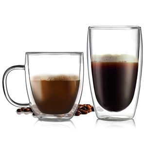 Taza <span class=keywords><strong>de</strong></span> vidrio <span class=keywords><strong>de</strong></span> <span class=keywords><strong>doble</strong></span> pared resistente al calor, vaso <span class=keywords><strong>de</strong></span> vidrio <span class=keywords><strong>de</strong></span> borosilicato para café, té, leche, 8oz, 12oz, 15oz, venta al por mayor - Product Image 2