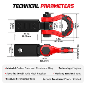 Ambull <span class=keywords><strong>Prix</strong></span> bon marché Anneau en D pour remorque en acier au carbone Récepteur d'<span class=keywords><strong>attelage</strong></span> Accessoires d'<span class=keywords><strong>attelage</strong></span> Support de manille pour <span class=keywords><strong>voiture</strong></span> Jeep - Product Image 2