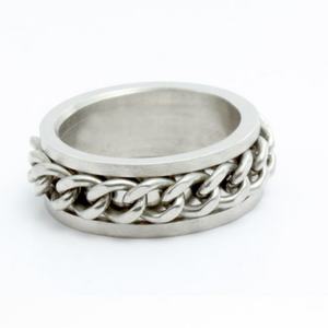 Anillos de Cadena Muy Modernos para Hombre, Acero Inoxidable 316, Envío Gratis, Anillo de Acero de Titanio, Joyería - Product Image 4