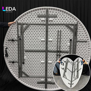 Table à manger pliante moderne LEDA en gros, structure en aluminium, design léger et durable en HDPE pour banquets, hôtels, événements en plein air - Product Image 6