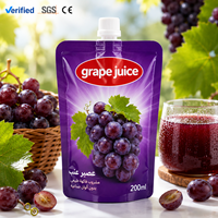Sachets souples personnalisés imprimés avec bec verseur, refermables, pour liquides, avec bouchon à vis, qualité alimentaire, pour jus de raisin et boissons