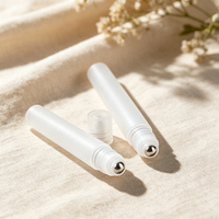 Flacon roll-on pour huiles essentielles 3ml 5ml 10ml, contenant vide en plastique dépoli transparent avec bille roulante pour parfum, avec boîte