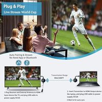 Émetteur et Récepteur HDMI Sans Fil HD 4K 5V2A 128M, Extenseur Audio Vidéo Dongle Point à Point Double Bande Wi-Fi pour Projecteur