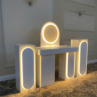 Support de table console rétroéclairé LED personnalisé, panneau lumineux ovale blanc, toile de fond pour événements, décoration de mariage et de fête, socle de table
