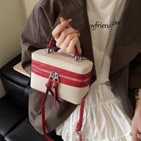 Tas Selempang Kotak Premium Warna Kontras Patchwork Tren Baru Musim Semi Musim Panas