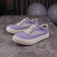 Chaussures pour hommes à prix réduit, baskets noires à lacets pour femmes, chaussures plates décontractées en cuir de luxe de créateur Owens