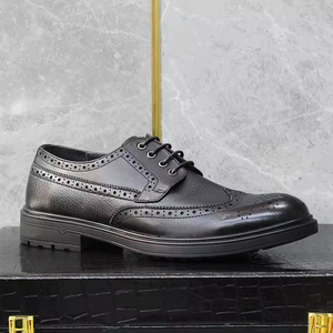 Zapatos Oxford Clásicos Personalizados de Cuero Genuino para Hombre, Zapatos de Vestir con Punta, Diseño Plano Cómodo, Plantillas de Goma, Zapatos de Oficina para Negocios - Product Image 5