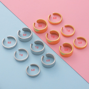 Wholesale Mirror Stainless Steel C Shape Open <strong>Ring</strong> <strong>Blank</strong> Glossy Custom Engraved Logo <strong>Ring</strong> DIY Jewelry Findings - Product Image 4