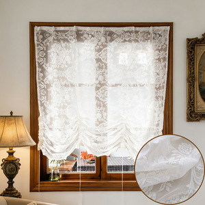 Nuove <span class=keywords><strong>Tende</strong></span> in Pizzo Stile Rustico con Mantovana <span class=keywords><strong>per</strong></span> Soggiorno, <span class=keywords><strong>Tende</strong></span> Piccole Senza Foratura <span class=keywords><strong>per</strong></span> Finestra, Balcone e Cucina - Product Image 1