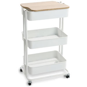 Multi Function Green Plant Shelf With <strong>Wheels</strong> 3 Tier Mobile Snack Storage Cart <strong>Rack</strong> Kitchen With Tray Fruits <strong>Vegetables</strong> Organizer - Product Image 1