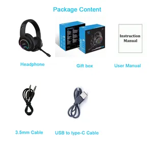 Hot Sales Bt Rgb Headset 7.1 Gaming Headset Draadloze Hoofdtelefoon Met Afneembare Microfoon