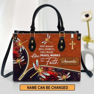 Bem-aventurada é a mulher que confia no Senhor personalizado flor bolsa de couro grande capacidade personalizado casual festa sacola presente - Product Image 5