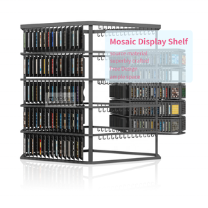 Moderner Marmormosaikfliesen-Display rahmen mit Quarzstein-Bodenst änder und Metallplatten-Design - Product Image 1