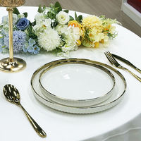 Chinees gouden rand dinerbord luxe klassiek voedselveilig porseleinen steak dessert schaal voor premium servies