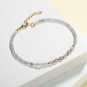 Nueva gran oferta, pulsera de labradorita de 3mm a la moda, pulsera de cuentas de piedra Natural para mujeres y niñas - Product Image 4