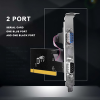 Tarjeta de Expansión Serial PCI de Doble Puerto RS232 Com DB9 de 9 Pines, Adaptador PCI Extendido