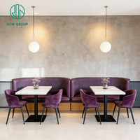 Kaffeehaus-Marmor-Rundtisch und Sitzbank-Sofa, Gastronomie-Sitzmöbel