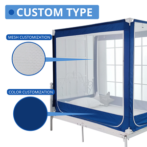 100% Polyester chất lượng cao lưới vải lưới muỗi vuông giường tán với 4 góc bài viết cho nhà sử dụng cửa dịp - Product Image 2