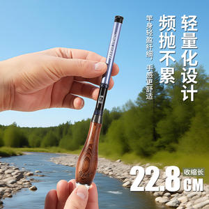 <b>Small</b> Player Telescopic Fishing Rod 22.8cm Lightweight Portable Hand Rod For Stream Fishing Crucian Carp Bitterling Shrimp - Product Image 5