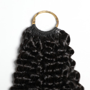 Extensions de cheveux humains 100% faites à la main, extensions de cheveux humains au crochet, extensions permanentes non traitées pour femmes, couleur naturelle, peuvent être teintes - Product Image 4