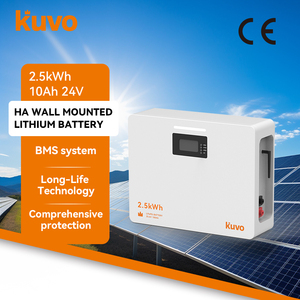 KUVO Wall <b>Mounted</b> 24V Lithium <b>Battery</b> Home Energy Storage <b>Battery</b> Pack with Smart BMS for Residential Solar System - Product Image 1