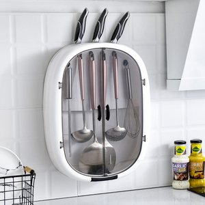 E1679 Multifunction Simple Plastic Spatula Cutter <strong>Storage</strong> Rack Plastic Kitchen Magnetic <strong>Wall</strong> Mounted Drain Knife <strong>Storage</strong> <strong>Baskets</strong> - Product Image 5