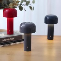 Flache Pilzförmige LED-Tischlampe mit Touch-Steuerung, Dimmbar, Tragbar, Kabellos, Wiederaufladbar für Schlafzimmer, Wohnzimmer, Esszimmer, Hotel