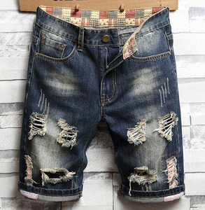 Shorts <span class=keywords><strong>en</strong></span> <span class=keywords><strong>jean</strong></span> déchirés tendance pour hommes, style vintage, coupe slim, streetwear - Product Image 6