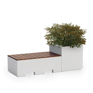 Modern Durable GRC <strong>Concrete</strong> <strong>Bench</strong> with Anticorrosive Wood Seat for Entry Gym Park Seating or <strong>Garden</strong> Furniture - Product Image 2