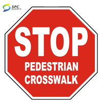 Palette de contrôle du trafic pour piétons réfléchissante à double face à main Avertissement de sécurité à main Stop/Go Panneaux de signalisation