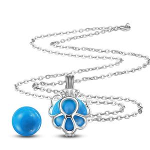 Chine Fleur Ange appelant carillon harmonie cloches médaillon <span class=keywords><strong>cage</strong></span> pendentif collier - Product Image 2