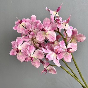 Orquídea Artificial <span class=keywords><strong>de</strong></span> 7 Cabezas con Tacto Realista, Modelo HH-71111, <span class=keywords><strong>de</strong></span> Plástico, para Decoración <span class=keywords><strong>de</strong></span> Bodas y Hogar, Hecha en China - Product Image 1